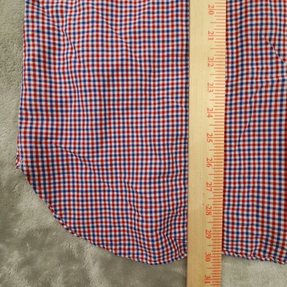 Ralph Lauren Men's Red Blue Gingham Plaid Linen Cotton Blend Button Up size XXL - Picture 7 of 10